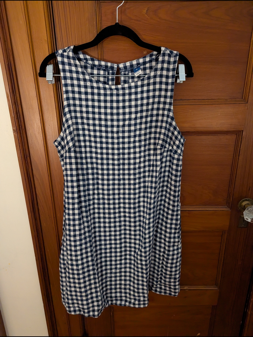 Old Navy Navy and White Gingham Mini Dress